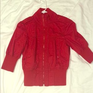 3/4 length red jacket